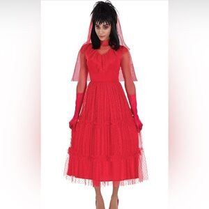 Lydia Red Wedding Dress Costume for Women - Beetlejuice-Small